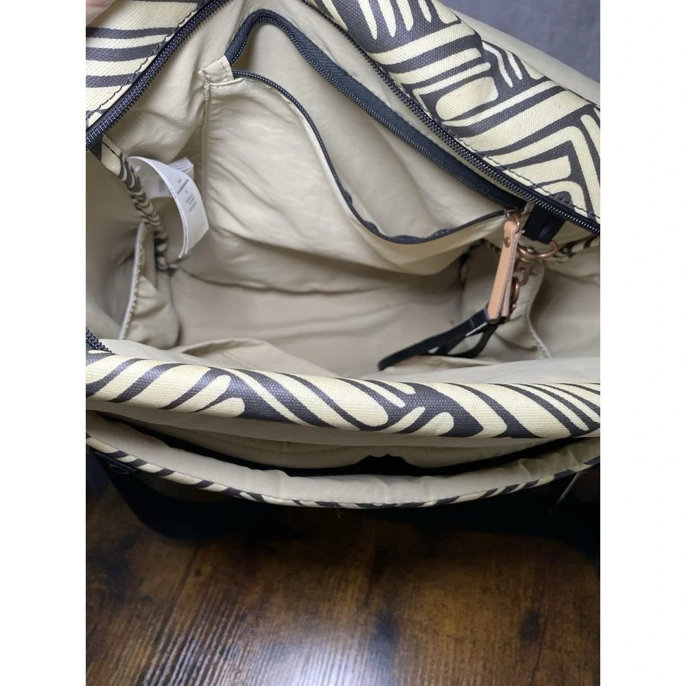 Petunia Pickle Bottom Boxy Neutral abstract Backpack Designer Diaper Bag